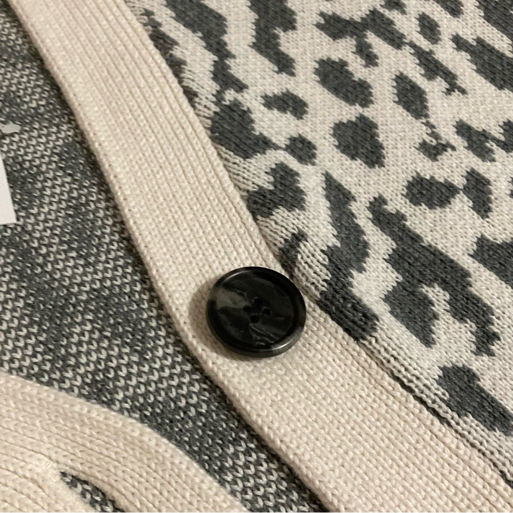 LOFT Gray Leopard Print Cardigan - Picture 10 of 14